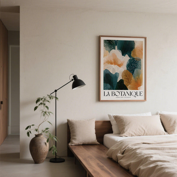 Contemporary posters of autumn with abstract foliage design