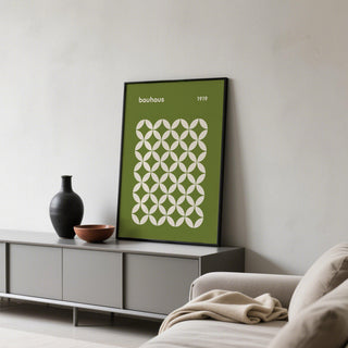 Abstract mid century geometric Bauhaus design for minimalist interiors.