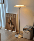 Modern Dog Print contemporary art print with brown and beige colors for workspace