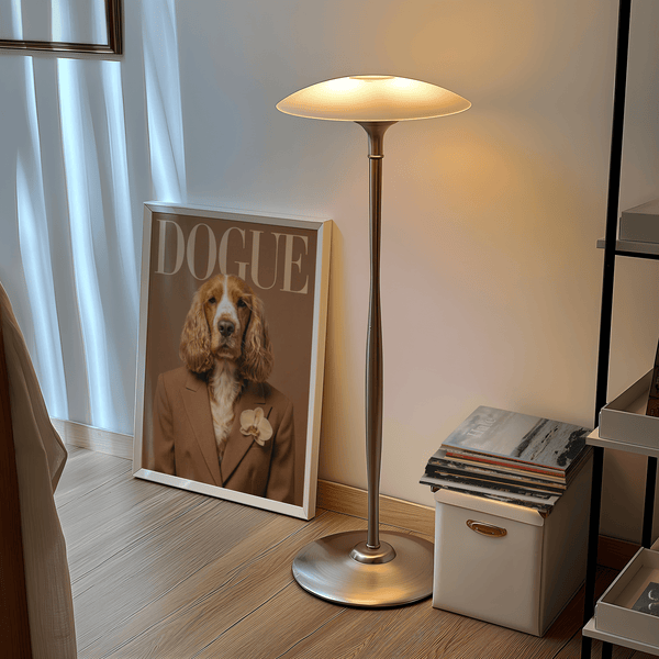 Modern Dog Print contemporary art print with brown and beige colors for workspace