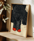 Poodle Wall Art with beige background and black poodle for entryway