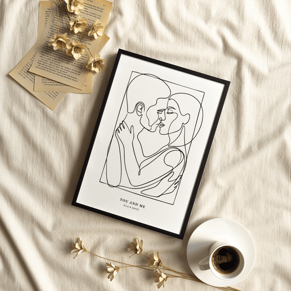 Minimalist Abstract Figures poster in Black for office or study wall art