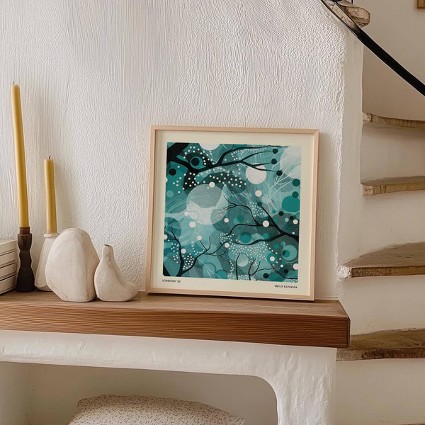 Serene teal tones with organic lines for modern home decor