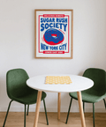 Donut Wall Art poster for kitchen in red and blue colors