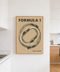Monza Circuit Wall Art piece highlighting simplified oval layout