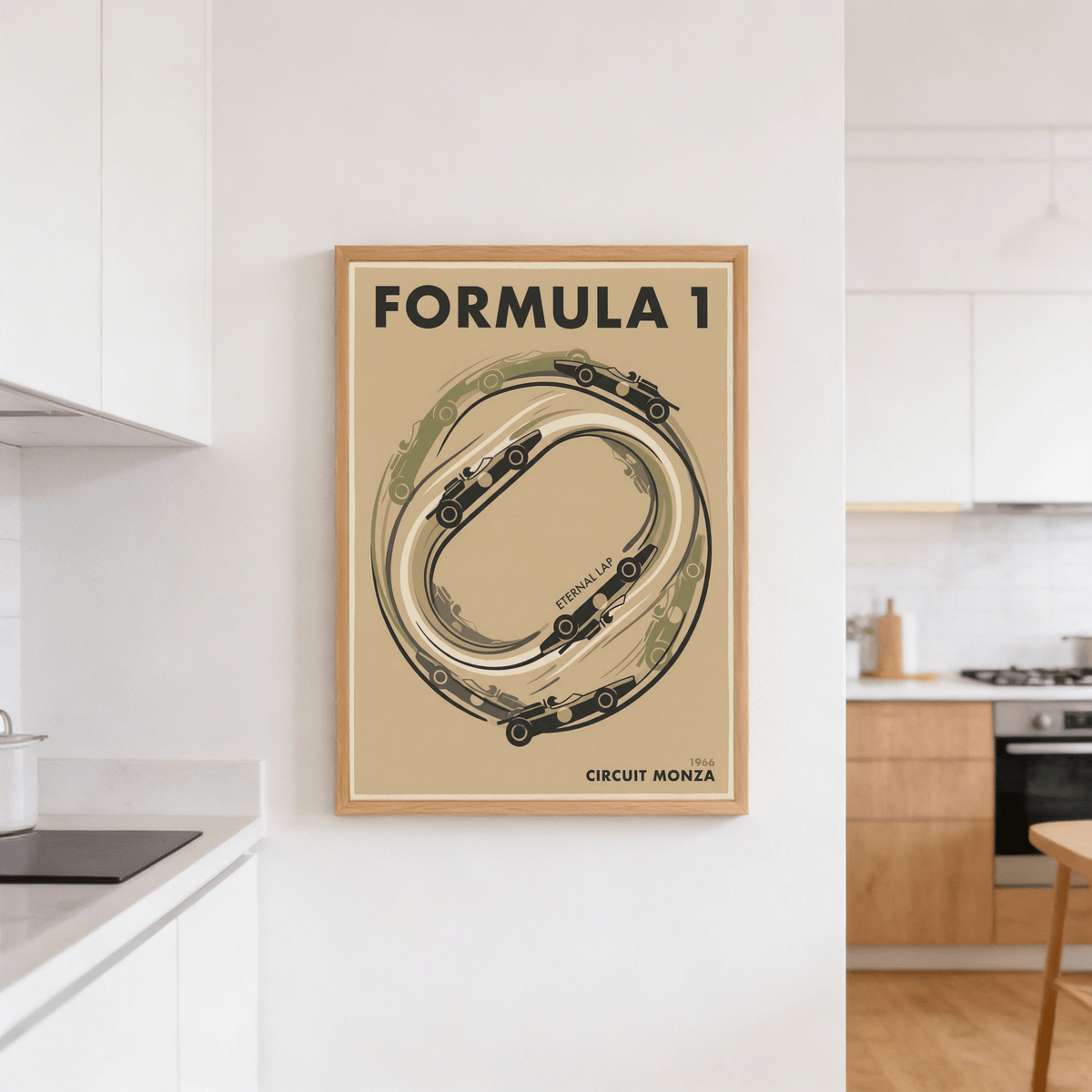 Monza Circuit Wall Art piece highlighting simplified oval layout