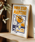 Modern Porn Star Martini Print with Orange, Blue for living room