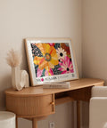 Modern floral art print with intricate details and patterns.