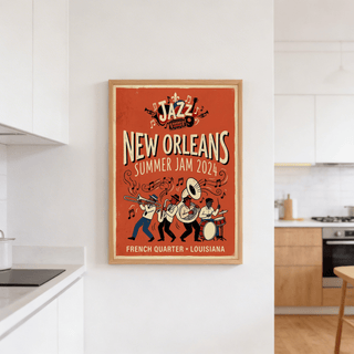 New Orleans Jazz Print event-style graphic reading Summer Jam 2024