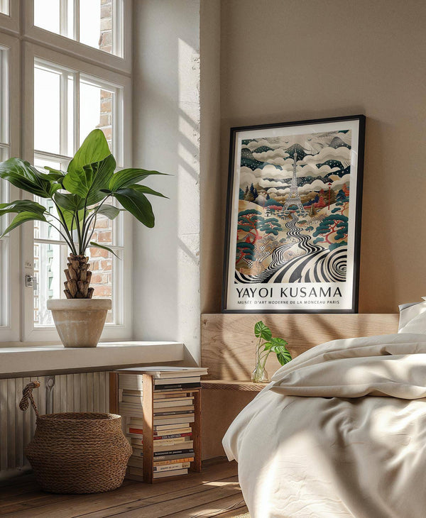 Contemporary Eiffel Tower art with a monochrome abstract twist