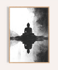 Meditation Art Print in Black and White for living room wall art