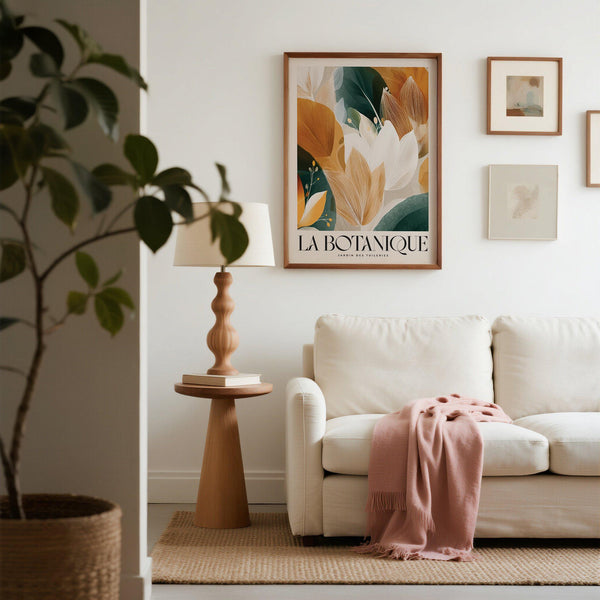 Large wall art with leaves for living room or office decor