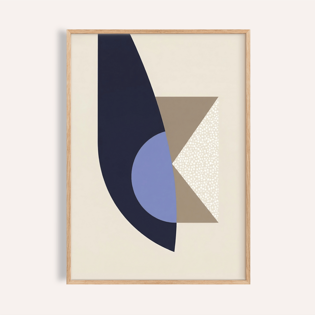 Modern Wall Art Print in Blue, Beige, and Brown for living room wall art