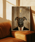 Boxer Dog Poster in brown, black, and beige for hallway print