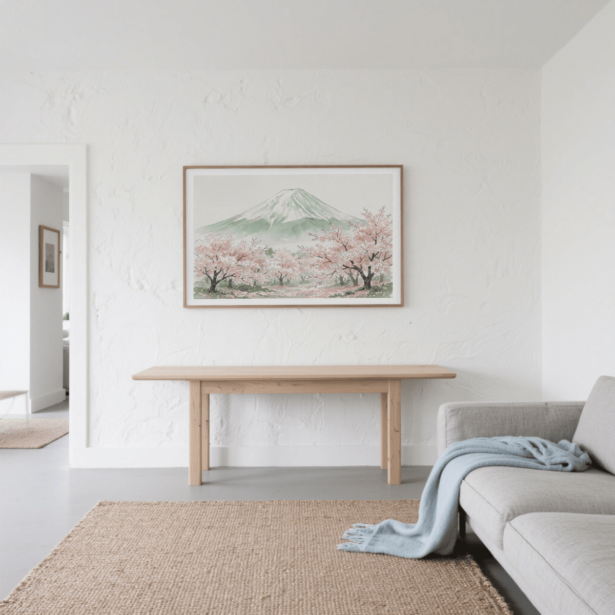 Mount Fuji Print poster showing path leading to the iconic peak in spring