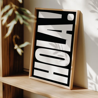 Spanish-inspired "HOLA" posters with typography perfect for minimalist spaces