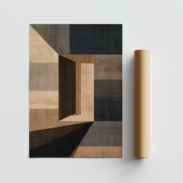 Abstract Geometric Wall Art poster featuring Gray for bedroom walls