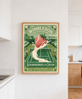 Decorative Wimbledon Poster print with floral corner details and symmetrical layout