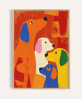 Colorful Dog Print in vibrant hues for a living room poster