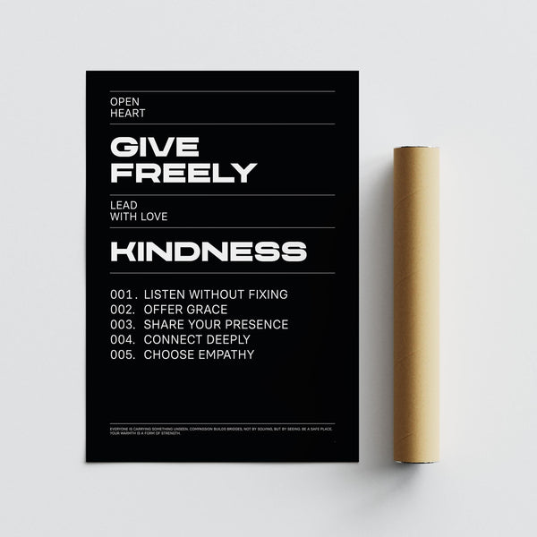 Quote print encouraging deep listening and offering grace.