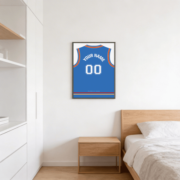 Centered jersey-back print poster showing YOUR NAME lettering above double-zero numerals