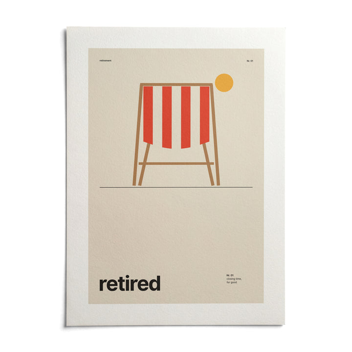 Deckchair Print, shown as an unframed paper print on a plain white background