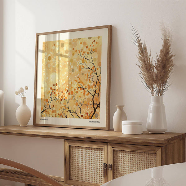 Premium-quality family room wall decor inspired by Japandi aesthetics