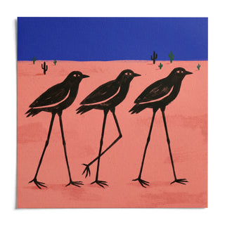 Desert Bird Wall Art, shown as an unframed paper print on a plain white background