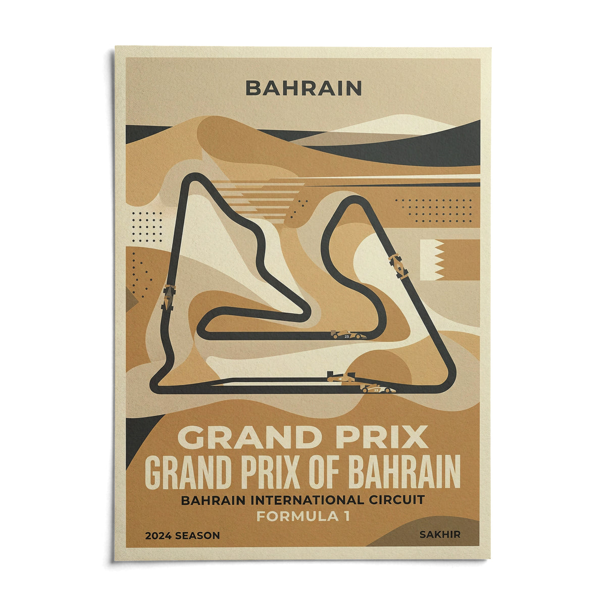 Desert Race Circuit Poster, shown as an unframed paper print on a plain white background
