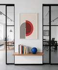 Abstract Modern Print in black red for dining room poster print