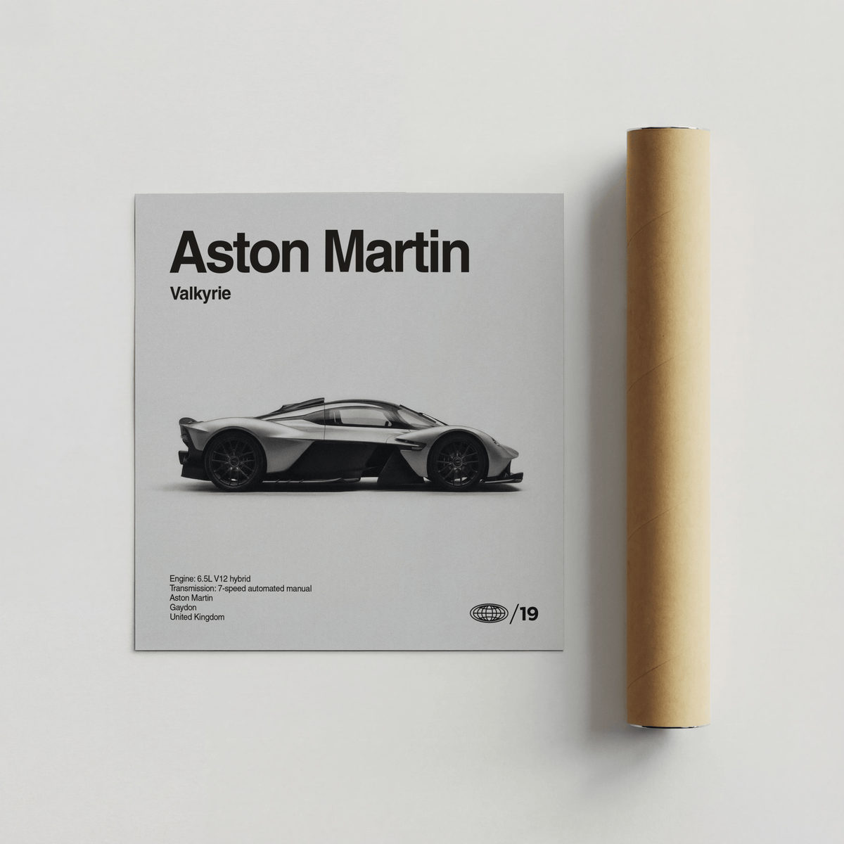 Aston Martin Wall Art in Gray hues for garage art print