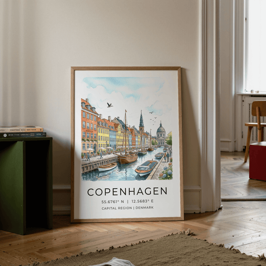 Acuarela Vista de Copenhague