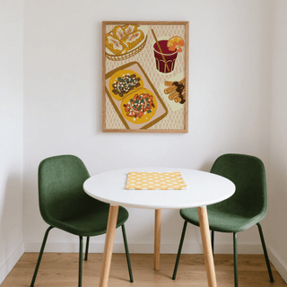 Contemporary Mexican Food Art Print with colorful hues for kitchen