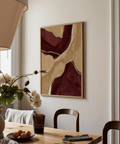 Neutral Organic Abstract Art minimalist wall art in Red, Brown, Beige, White for workspace