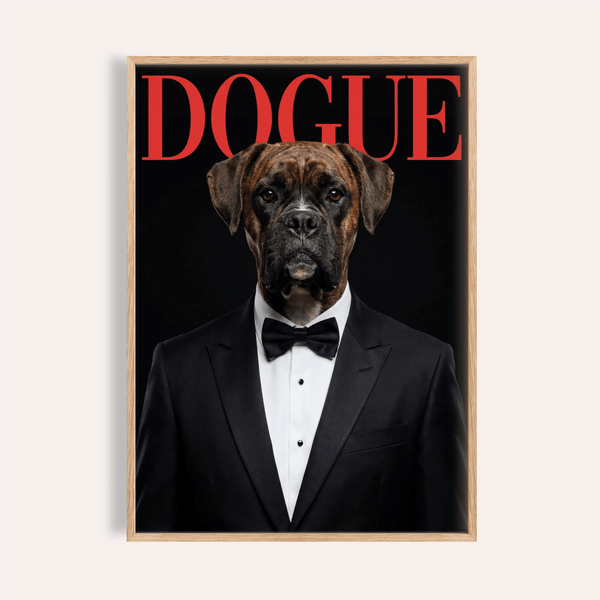 Dogue Boxer Poster for living room wall art in Black, Red, White