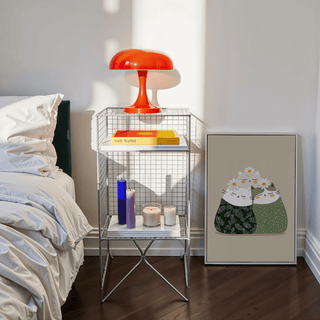Modern Illustrated Cat Wall Art, Green, Beige, White, for playroom wall art