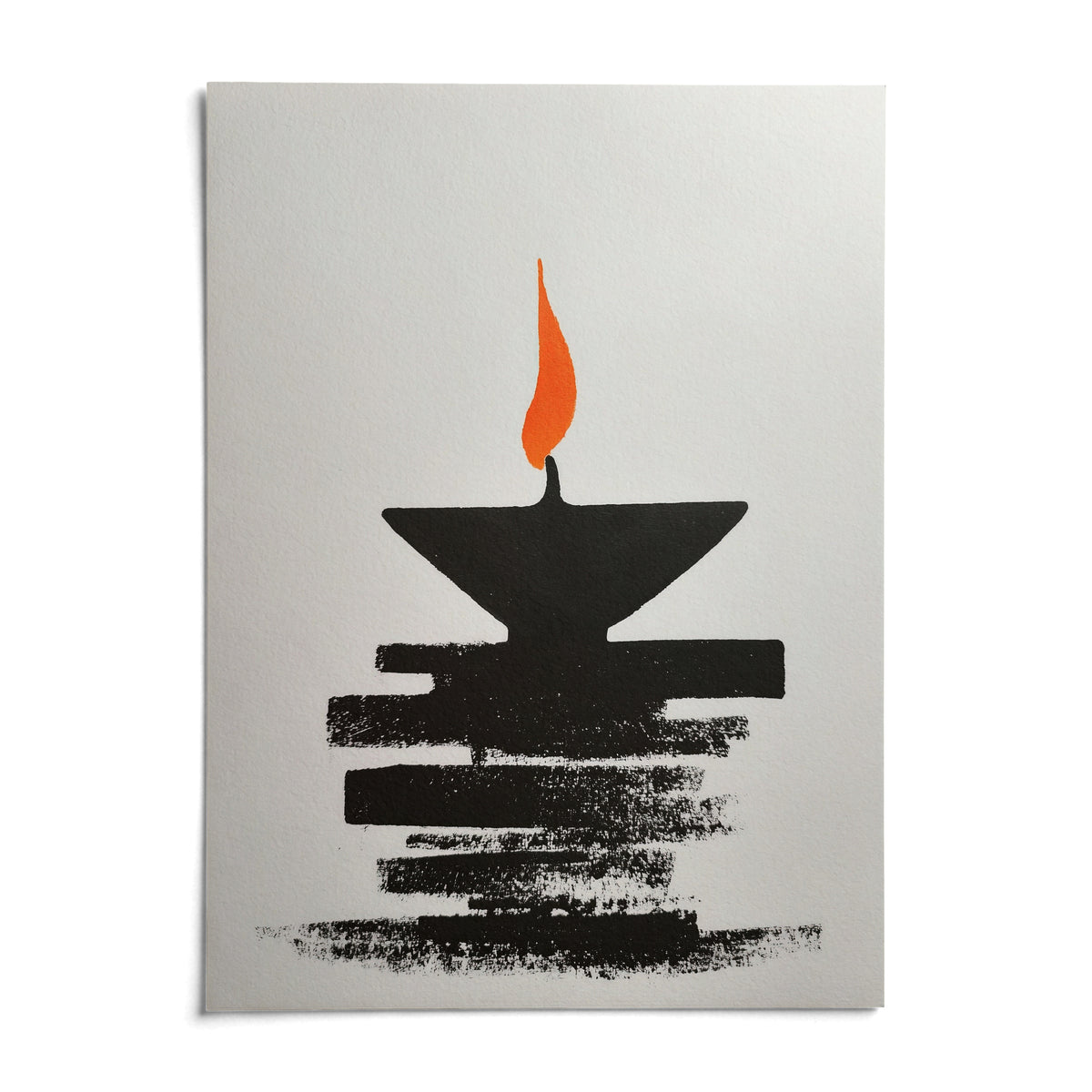Diwali Diya Lamp Print, shown as an unframed paper print on a plain white background