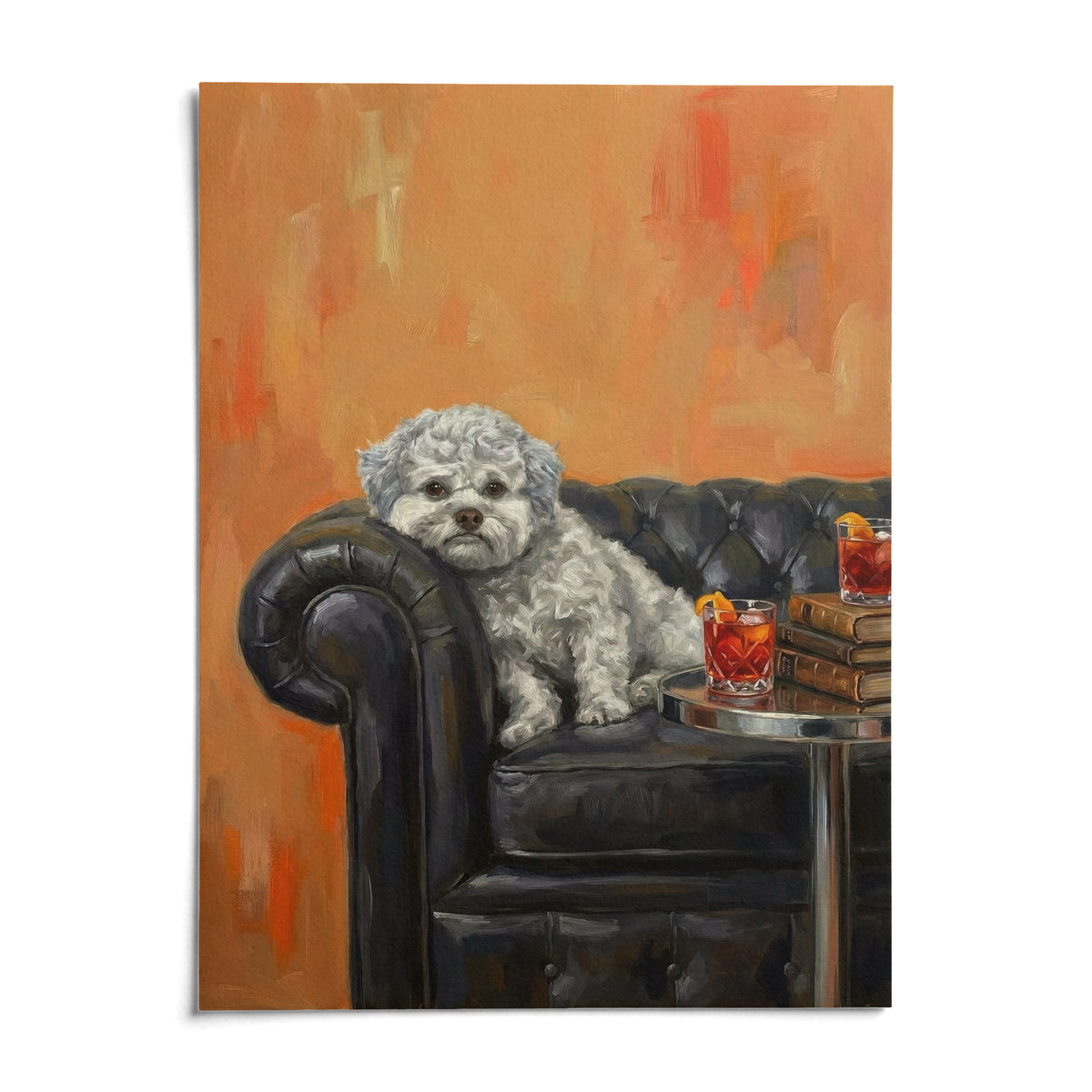 Dog with Human Face, shown as an unframed paper print on a plain white background