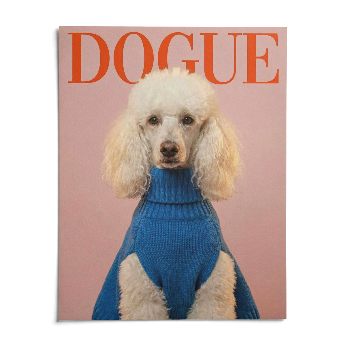 Dogue Poodle Print, shown as an unframed paper print on a plain white background