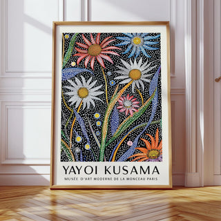 Close-up of abstract botanical wall art.