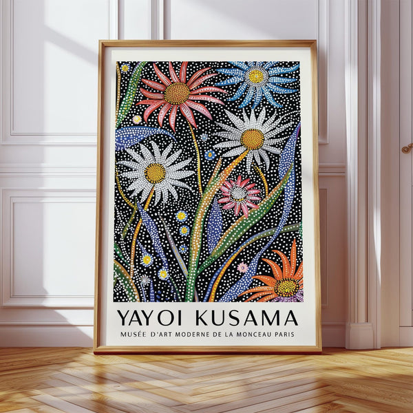 Close-up of abstract botanical wall art.