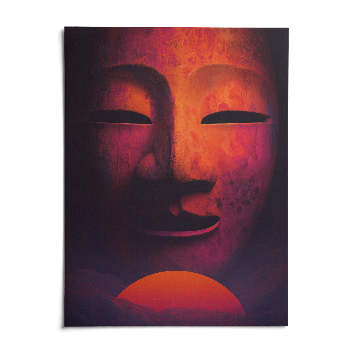 Dreamy Mask Wall Art, shown as an unframed paper print on a plain white background