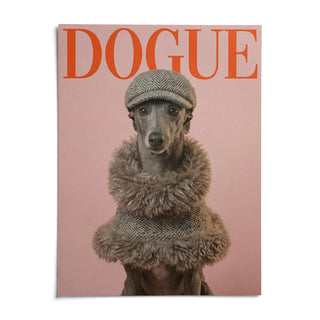 Dressed Up Dog Print, shown as an unframed paper print on a plain white background