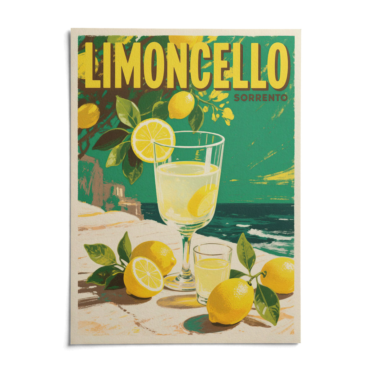 Drinks Wall Art, shown as an unframed paper print on a plain white background
