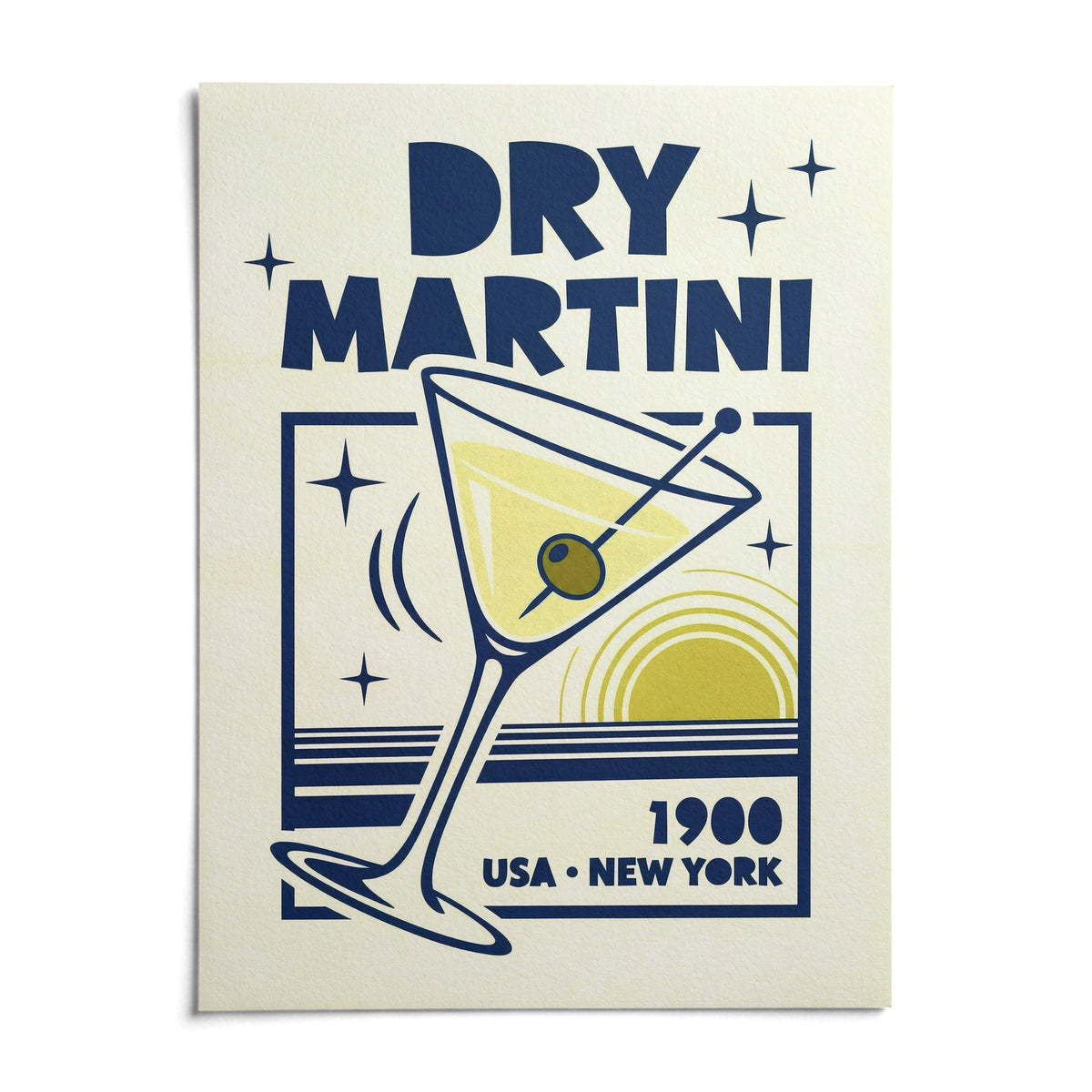 Dry Martini Poster, shown as an unframed paper print on a plain white background