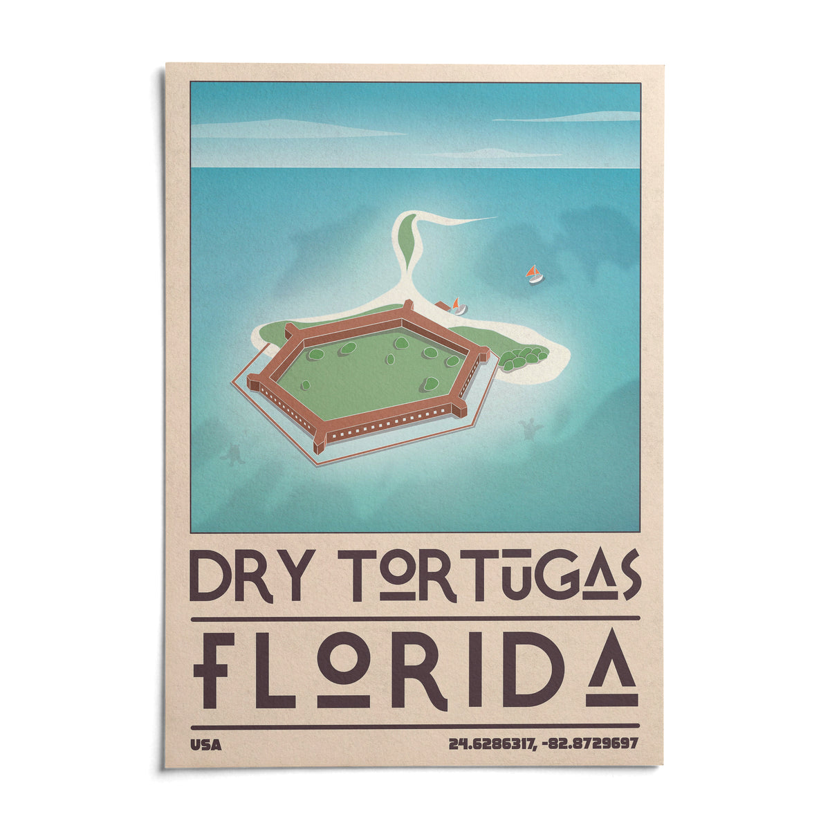 Dry Tortugas National Park Print, shown as an unframed paper print on a plain white background