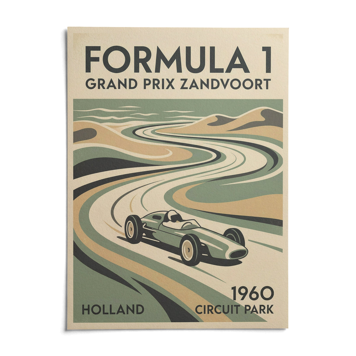 Dutch Coastal Circuit Poster, shown as an unframed paper print on a plain white background