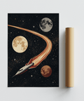 Space Themed Wall Art showing cosmic scene in modern living room