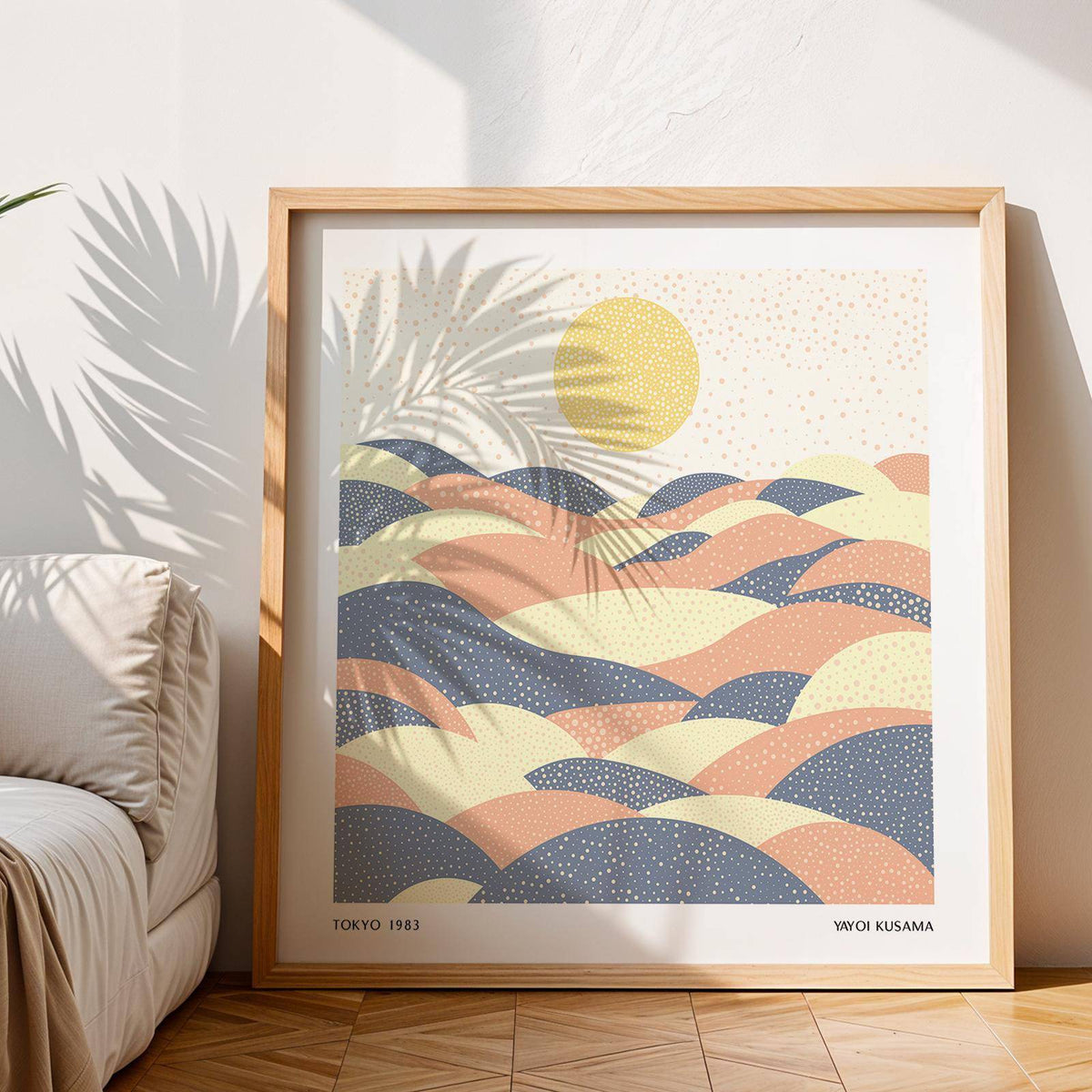 Minimalist pastel wall art for Japandi and contemporary interiors