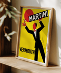 Vintage Vermouth Poster, classic colors, cocktail lounge wall art